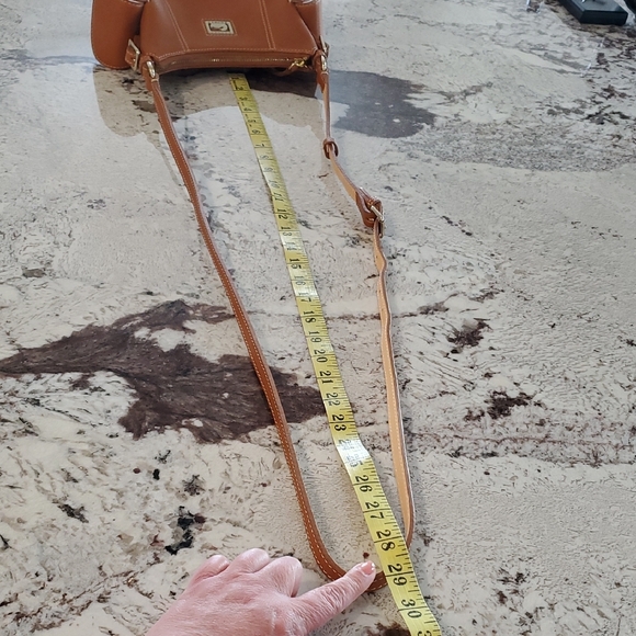 Dooney & Bourke Cognac Brown Pebbled Leather Crossbody Satchel Bag - Picture 14 of 17